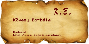 Kövesy Borbála névjegykártya