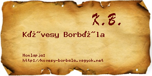 Kövesy Borbála névjegykártya