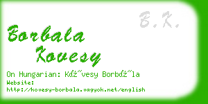 borbala kovesy business card